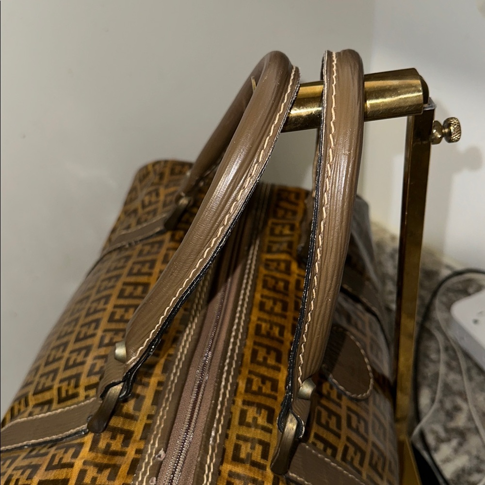 Fendi Tan and Brown Monogram Handbag PRE-OWNED. PROJECT BAG. - Picture 6 of 17